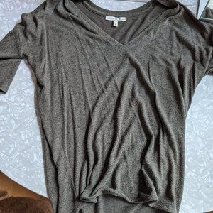 Olive green v-neck sweater